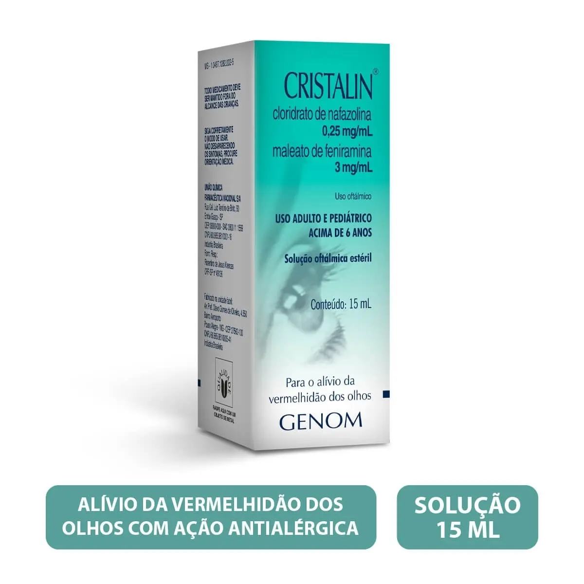 CRISTALIN COLIRIO 15ML NAFAZOLINA CLORIDRATO + FENIRAMINA MALEATO
