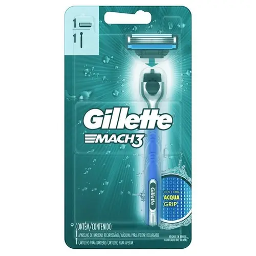 APARELHO DE BARBEAR GILLETTE MACH3 ACQUA GRIP REGULAR 1 UNIDADE