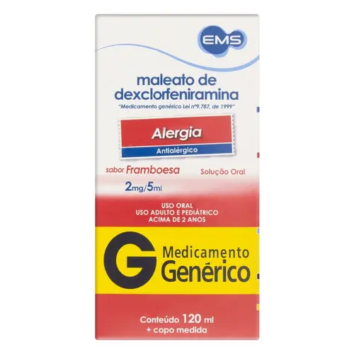 DEXCLORFENIRAMINA 0,4MG/ML 120ML GENERICO EMS DEXCLORFENIRAMINA