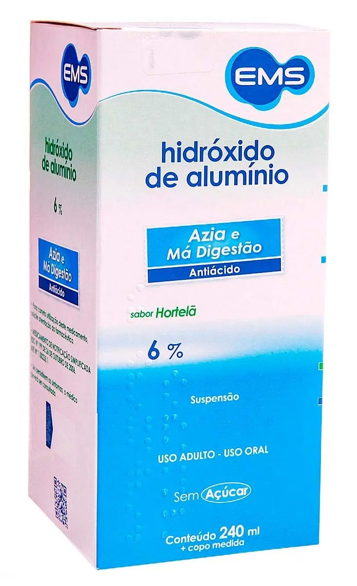 HIDROXIDO DE ALUMINIO 61,5MG 240ML HORTELA GENERICO EMS HIDROXIDO DE ALUMINIO