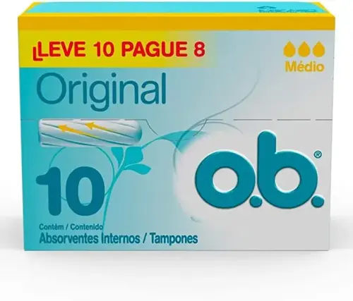 ABSORVENTE INTERNO OB MEDIO LEVE 10 PAGUE 8 UNIDADES
