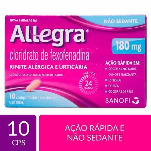 ALLEGRA 180MG 10 COMPRIMIDOS FEXOFENADINA CLORIDRATO