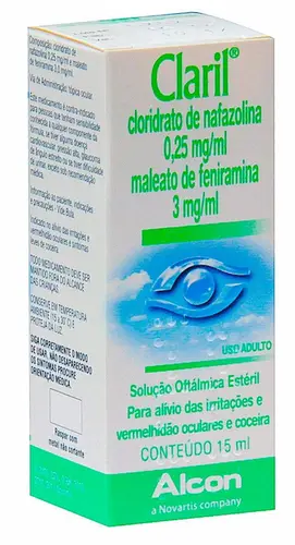 CLARIL 0,25+3MG/ML 15ML SOLUCAO OFTALMICA NAFAZOLINA CLORIDRATO + FENIRAMINA MALEATO