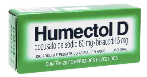 HUMECTOL D 5MG+60MG 20 COMPRIMIDOS DOCUSATO SODICO + BISACODIL