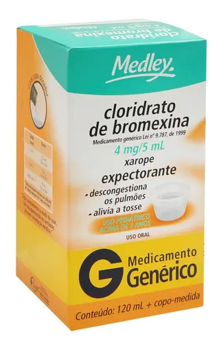 BROMEXINA XAROPE PEDIATRICO 4MG/5ML 120ML GENERICO MEDLEY BROMEXINA