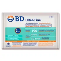 SERINGA BD U-FINE 1,0ML COM AGULHA CURTA 6MM 10 UNIDADES