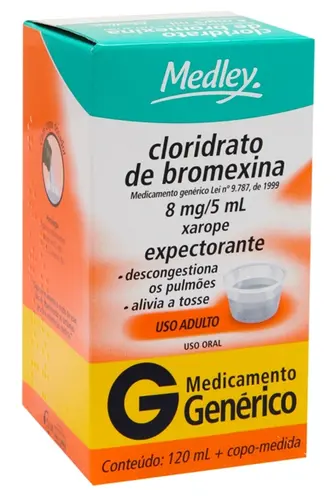 BROMEXINA XAROPE ADULTO 8MG/5ML 120ML GENERICO MEDLEY BROMEXINA
