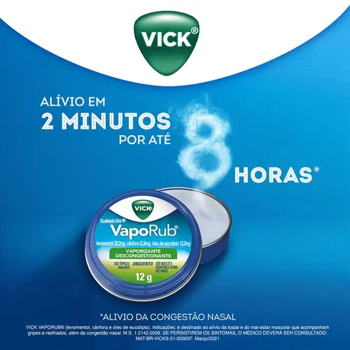 VICK VAPORUB 12GR MENTOL + CANFORA + OLEO DE EUCALIPTO
