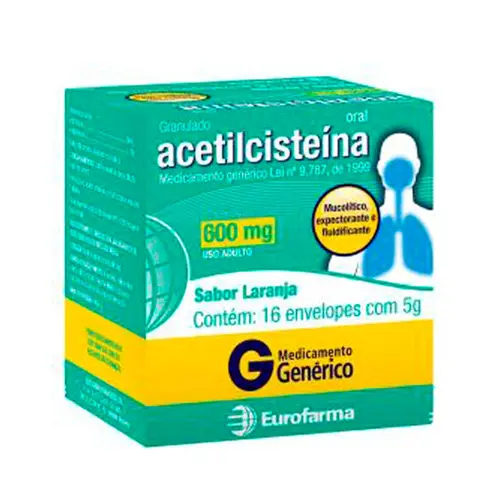 ACETILCISTEINA 600MG 16 ENVELOPES GENERICO EUROFARMA ACETILCISTEINA