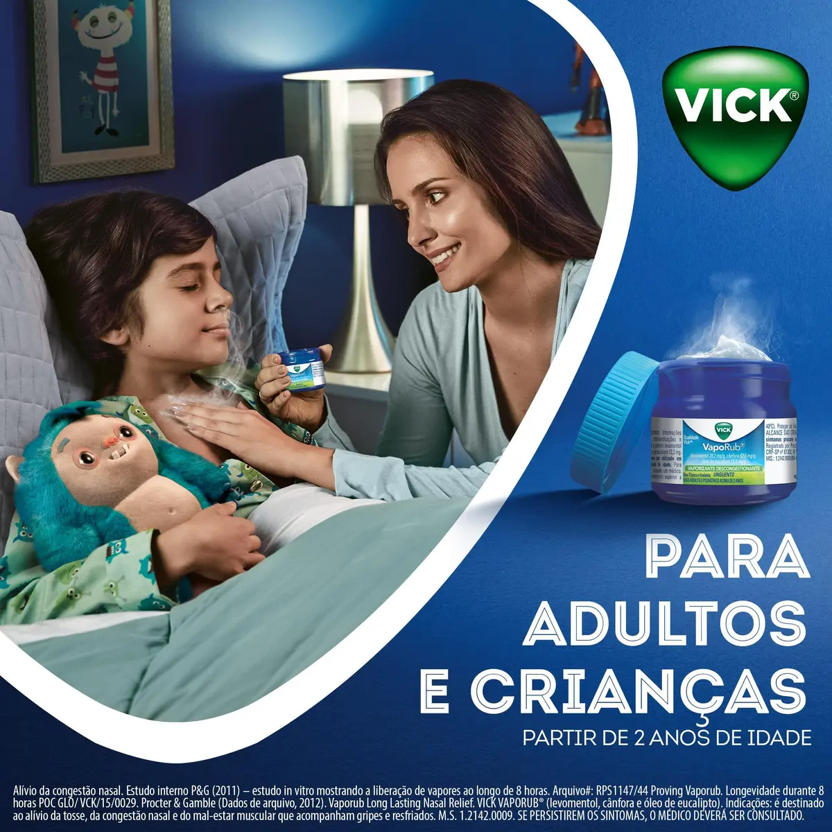 VICK VAPORUB POMADA 50GR MENTOL + CANFORA + OLEO DE EUCALIPTO