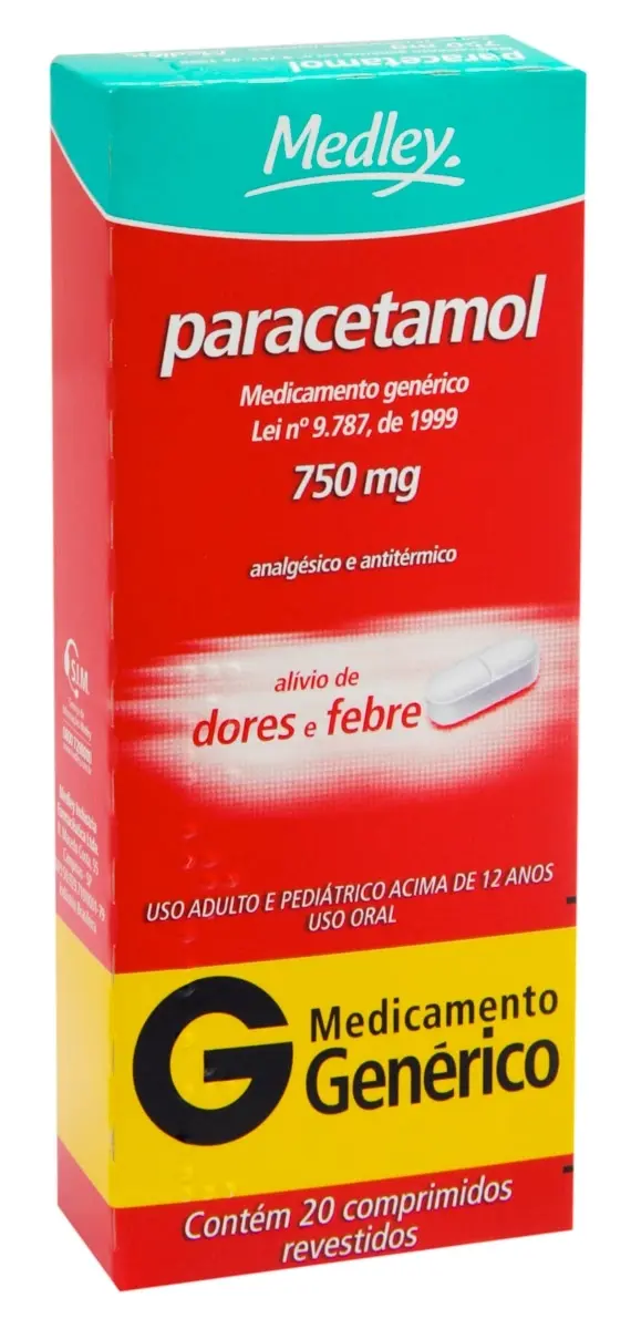 PARACETAMOL 750MG 20 COMPRIMIDOS GENERICO MEDLEY PARACETAMOL