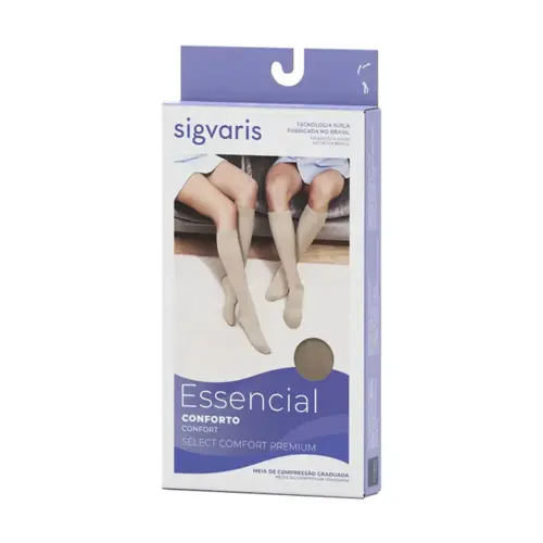 MEIA SIGVARIS PREMIUM 20-30 MEIA 3/4 PONTEIRA ABERTA MEDIA NORMAL NATURAL
