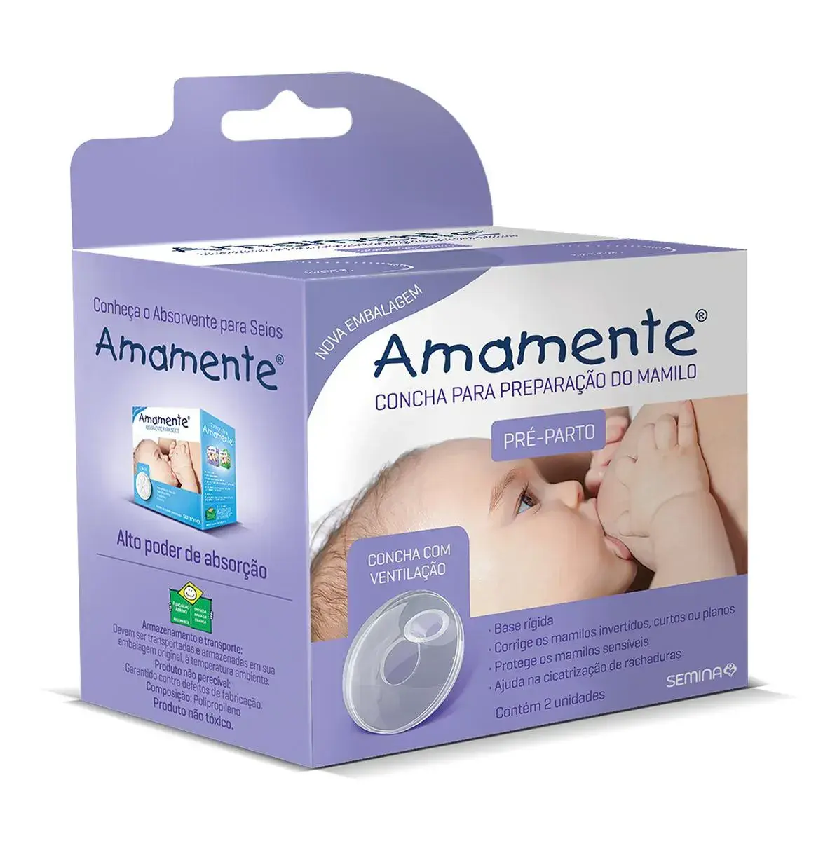 CONCHA SEMINA PARA PREPARACAO DO MAMILO BASE RIGIDA 2 UNIDADES
