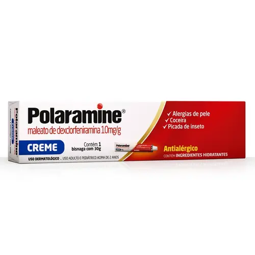 POLARAMINE 10MG CREME DERM 30GR DEXCLORFENIRAMINA
