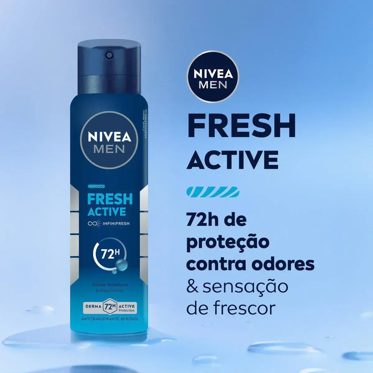 DESODORANTE NIVEA FRESH ACTIVE MEN AEROSSOL 150ML