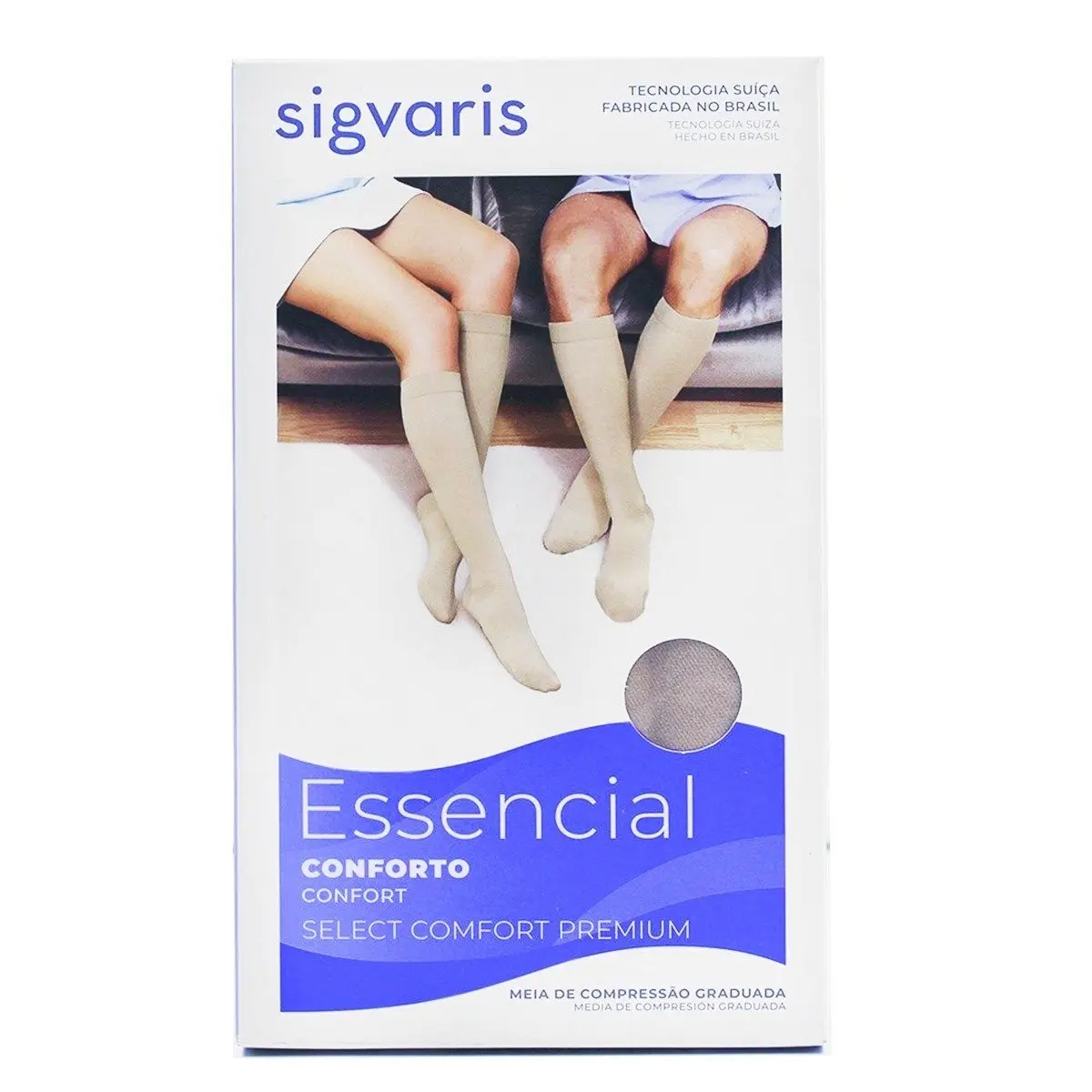 MEIA SIGVARIS PREMIUM 20-30 MEIA CALCA PONTEIRA ABERTA GRANDE NORMAL NATURAL