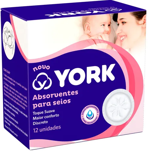 ABSORVENTE PARA SEIOS YORK 12 UNIDADES
