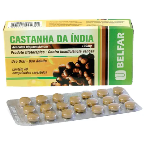 CASTANHA DA INDIA BELFAR 100MG 60 COMPRIMIDOS AESCULUS HIPPOCASTANUM