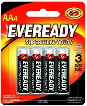 PILHA EVEREADY SM AA4 PEQUENA 4 UNIDADES