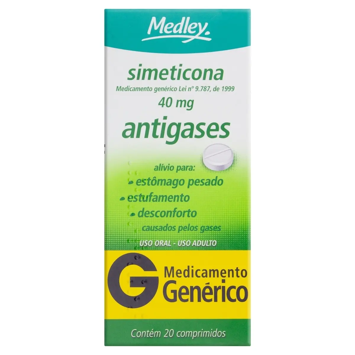 SIMETICONA 40MG 20 COMPRIMIDOS GENERICO MEDLEY SIMETICONA