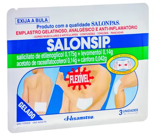 EMPLASTRO SALONPAS GEL PATCH 3 UNIDADES SALICILATO DE METILA + CANFORA + MENTOL