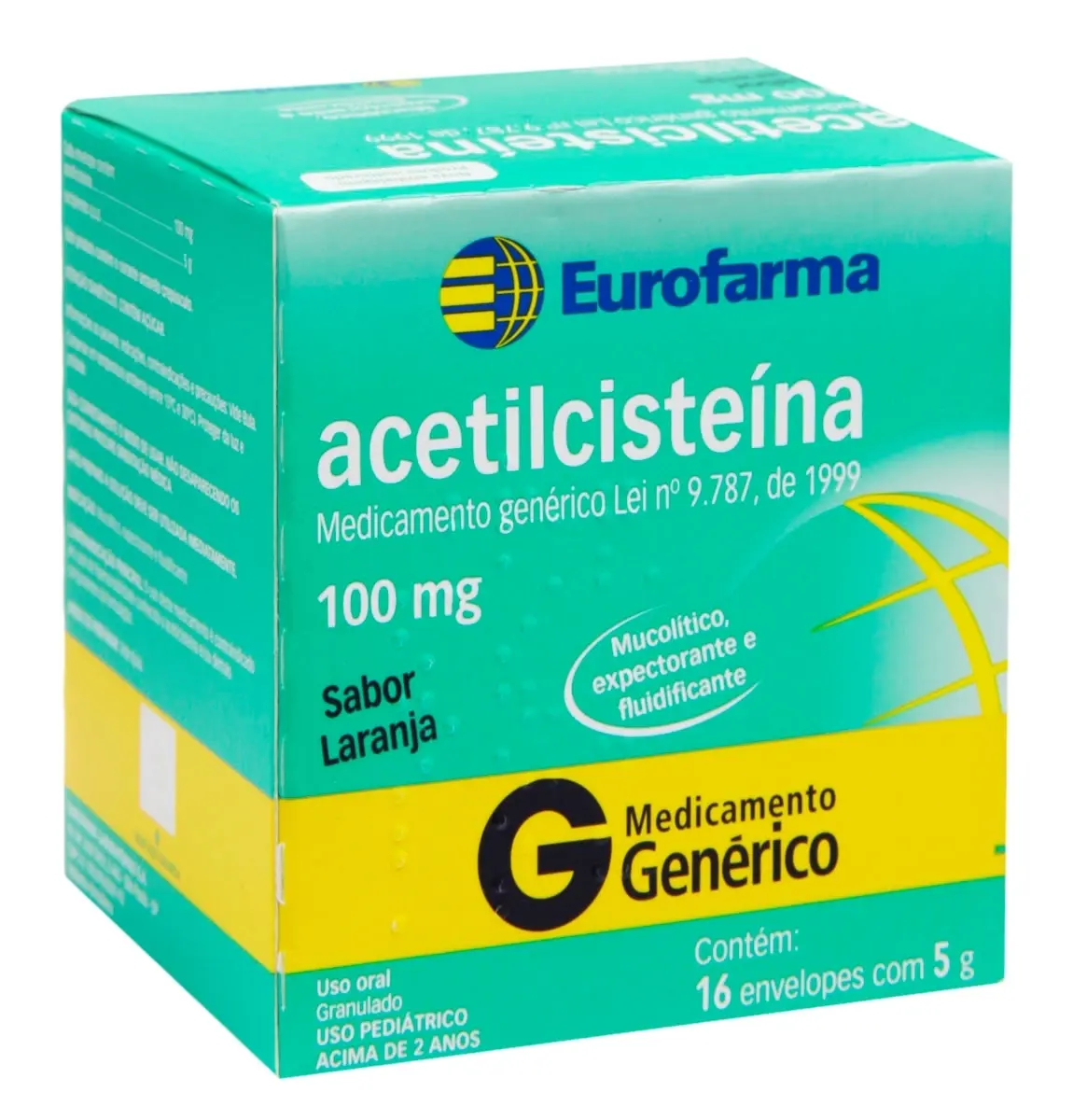ACETILCISTEINA 100MG 16 ENVELOPES GENERICO EUROFARMA ACETILCISTEINA