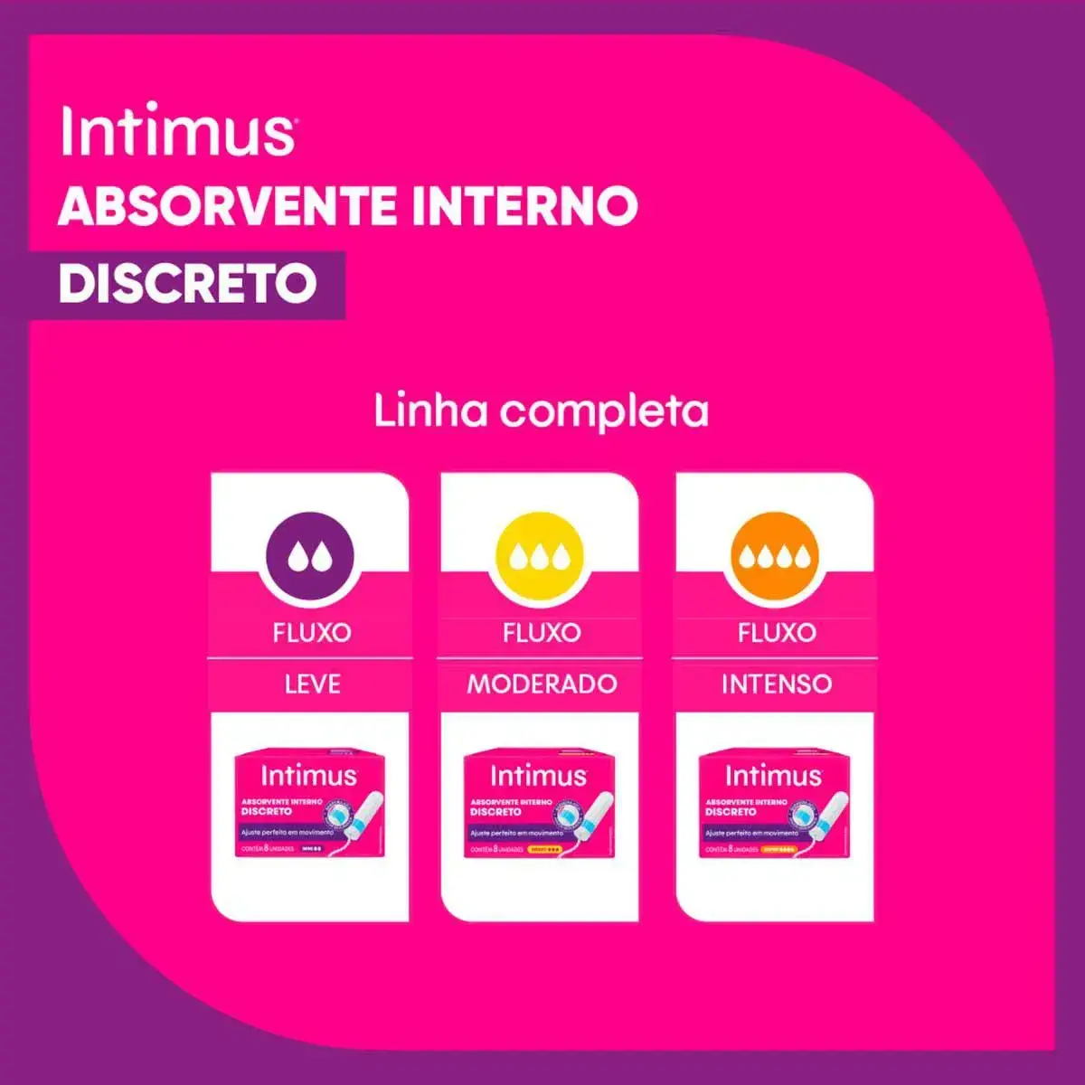 ABSORVENTE INTERNO INTIMUS MEDIO 8 UNIDADES