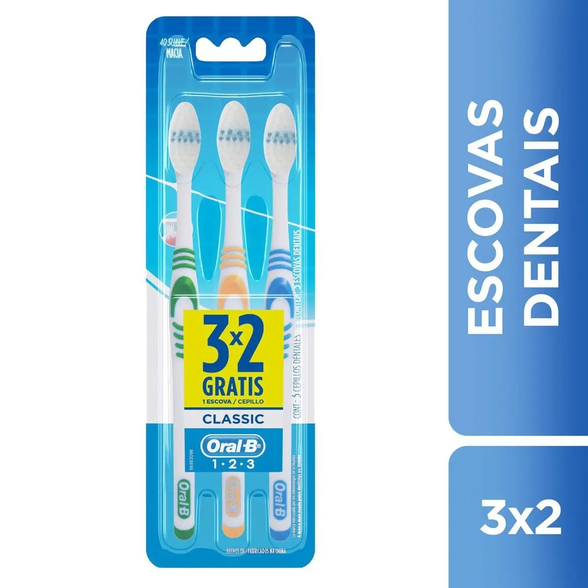 ESCOVA DENTAL ORAL-B CLASSIC 40 LEVE 3 PAGUE 2