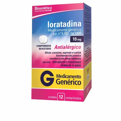 LORATADINA 10MG 12 COMPRIMIDOS GENERICO BIOSINTETICA LORATADINA