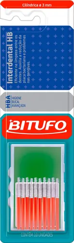 ESCOVA BITUFO INTERDENTAL HB CILINDRICA 3MM EXTRA FINA 10 UNIDADES