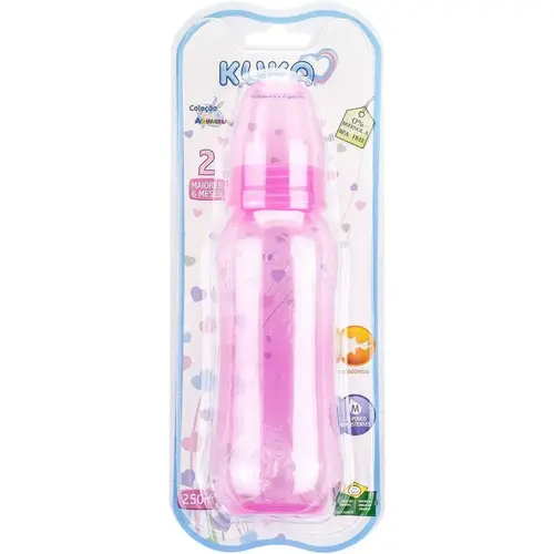 MAMADEIRA KUKA AQUARELA ORTODONTICA ROSA 250ML MAIOR DE 6 MESES (COD:1467)