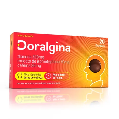 DORALGINA 20 DRAGEAS DIPIRONA + ISOMETEPTENO + CAFEINA