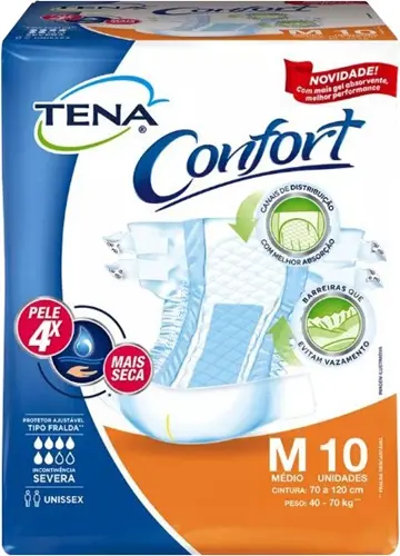 FRALDA TENA CONFORT GERIAT TAMANHO M 10 UNIDADES