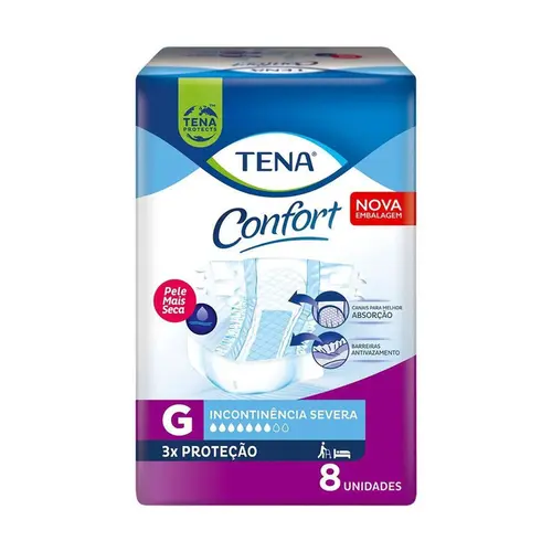 FRALDA GERIATRICA TENA CONFORT TAMANHO G 8 UNIDADES