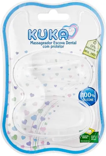 ESCOVA DENTAL INFANTIL KUKA MASSAGEADORA COM PROTETOR (5080)