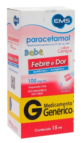 PARACETAMOL BEBE 100MG 15ML GENERICO EMS PARACETAMOL