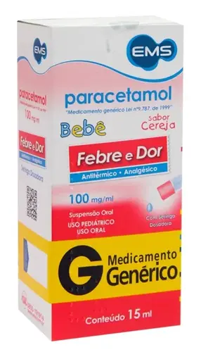PARACETAMOL BEBE 100MG 15ML GENERICO EMS PARACETAMOL