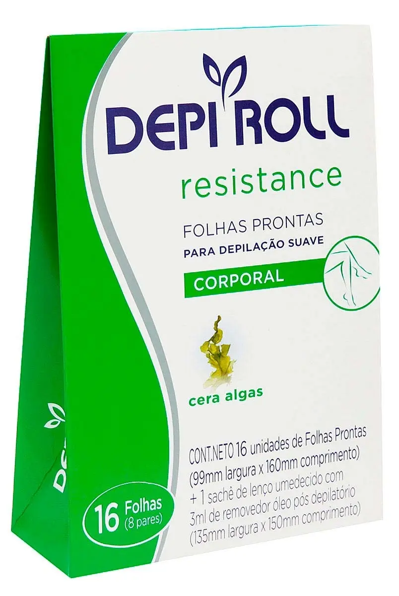 FOLHAS DEPILATORIAS DEPIROLL ALGAS CORPORAL 16 UNIDADES
