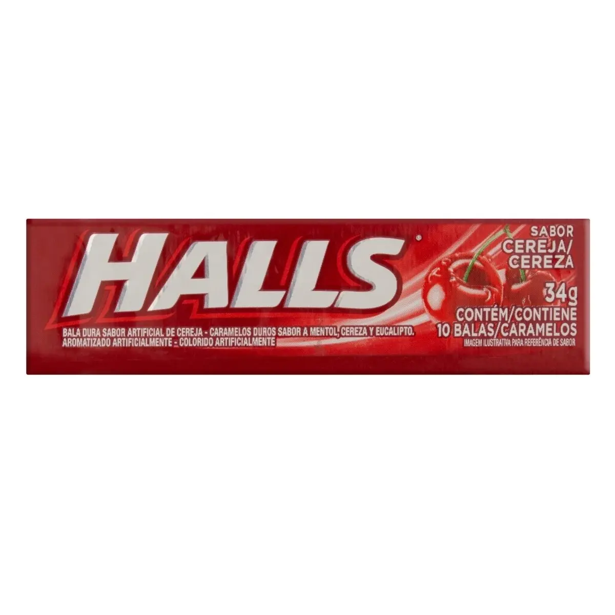 BALA HALLS CEREJA 10 UNIDADES