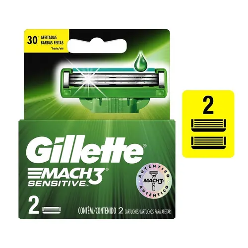 CARGA GILLETTE MACH 3 SENSITIVE 2 UNIDADES