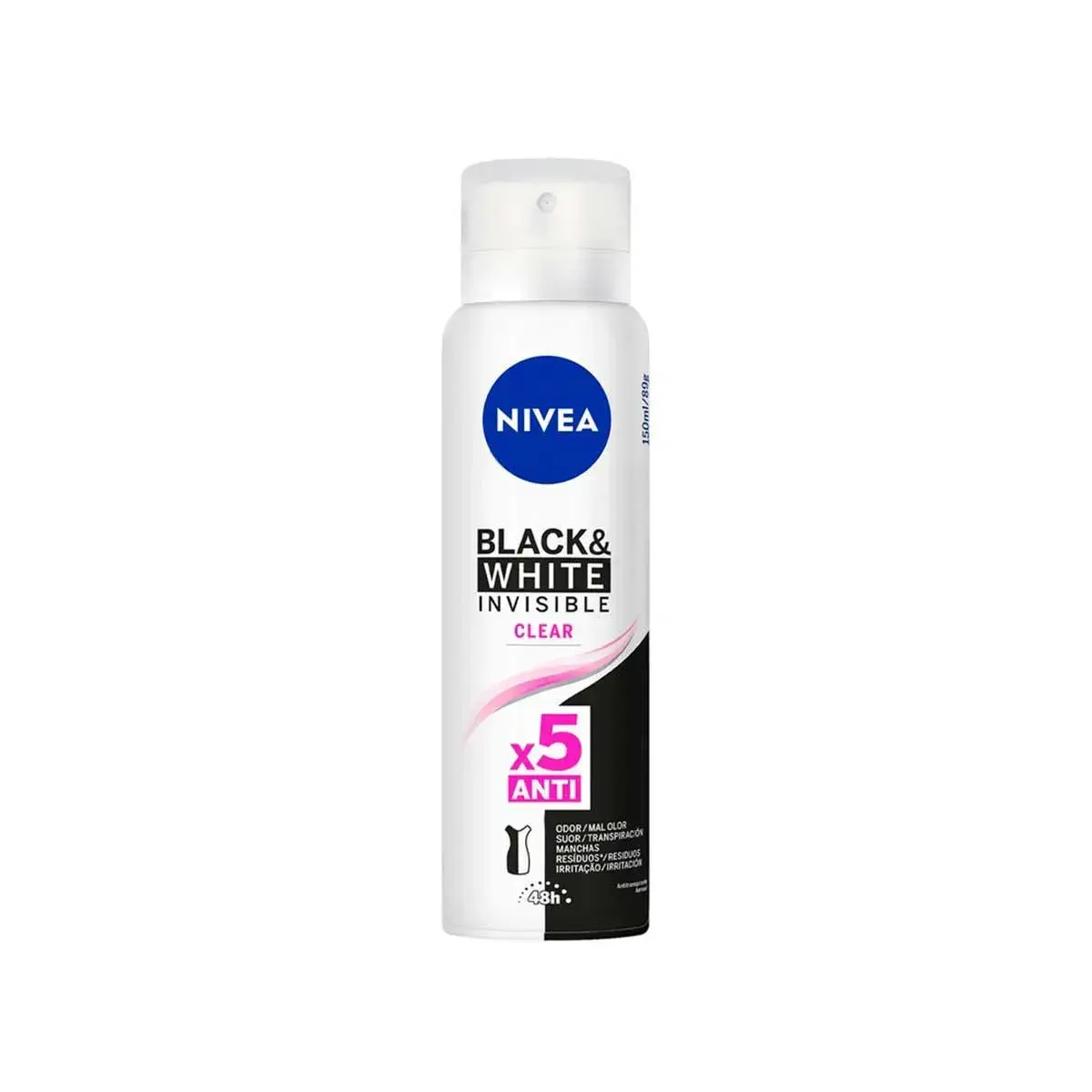 DESODORANTE NIVEA INVISIBLE BLACK&WHITE CLEAR FEMININO AEROSSOL 150ML