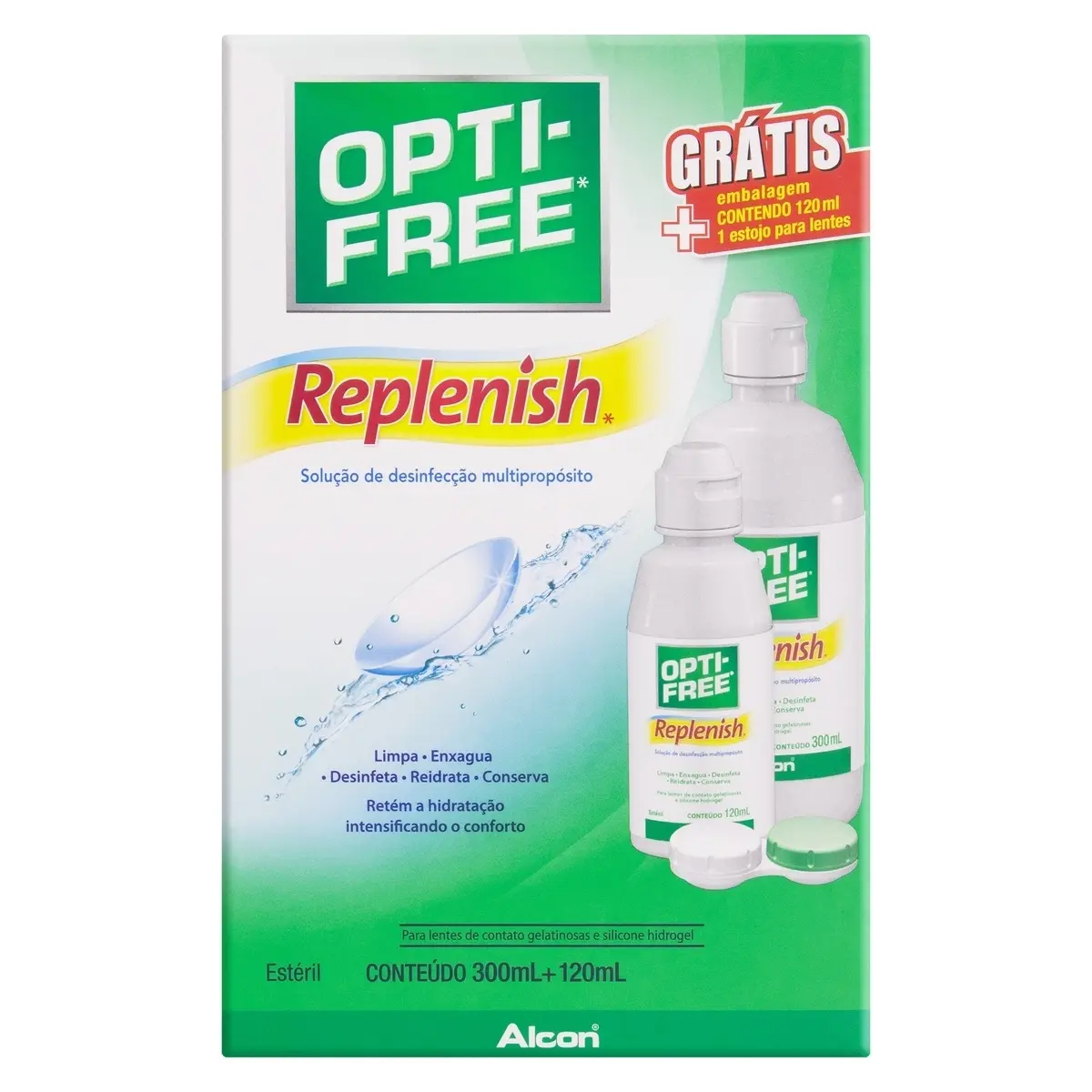 OPTI FREE REPLENISH 300ML +120ML+ESTOJO