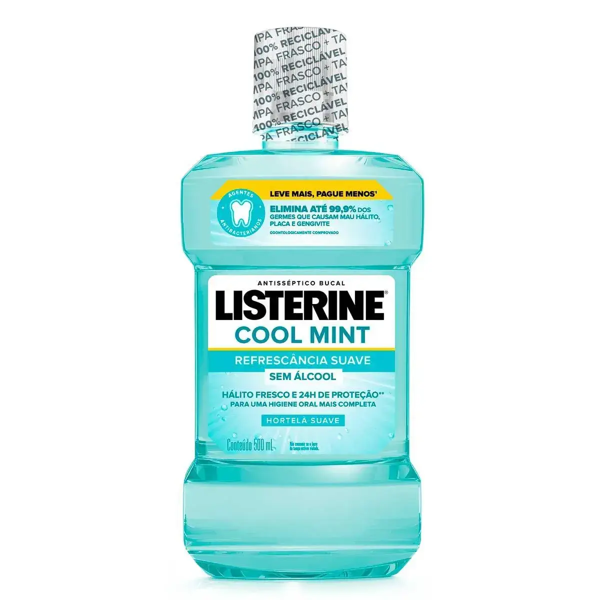 SOLUCAO BUCAL LISTERINE ZERO MENTA SUAVE 500ML