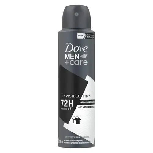 DESODORANTE DOVE INVISIBLE DRY MASCULINO AEROSSOL 150ML