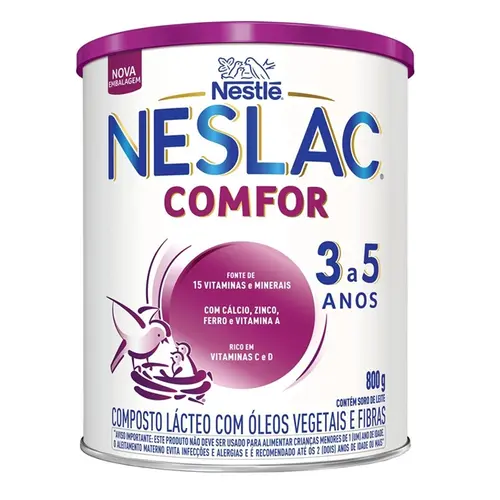 COMPOSTO LACTEO NESLAC COMFOR 800GR 3 A 5 ANOS