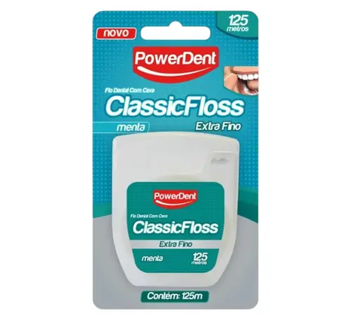 FIO DENTAL POWERDENT POWERCLASS EXTRA FINO 125 METROS