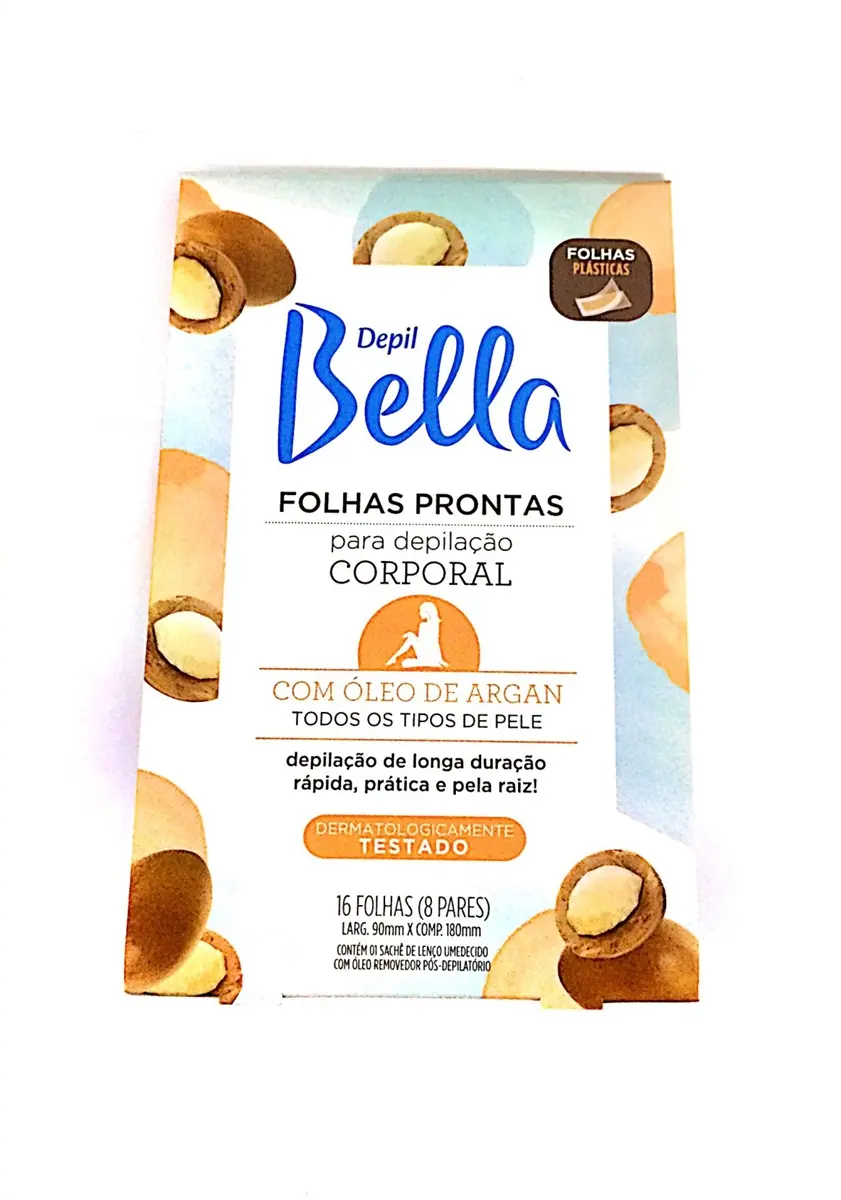 FOLHAS DEPILATORIAS DEPIL BELLA PRONTA CORPORAL OLEO DE ARGAN 16 FOLHAS
