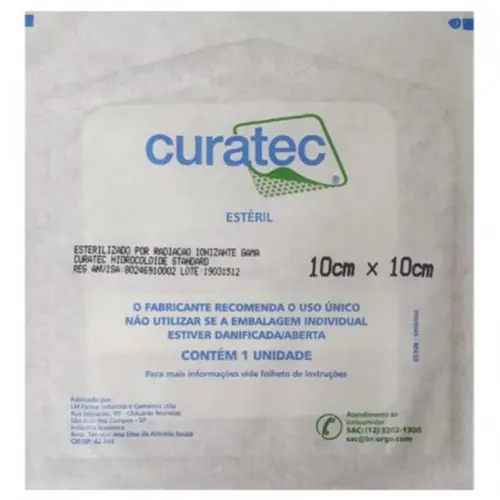 CURATIVO CURATEC HIDROCOLOIDE STANDART 10X10CM 1 UNIDADE