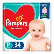 FRALDA PAMPERS SUPERSEC P 34 UNIDADES