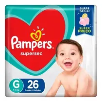 FRALDA PAMPERS SUPERSEC G 26 UNIDADES